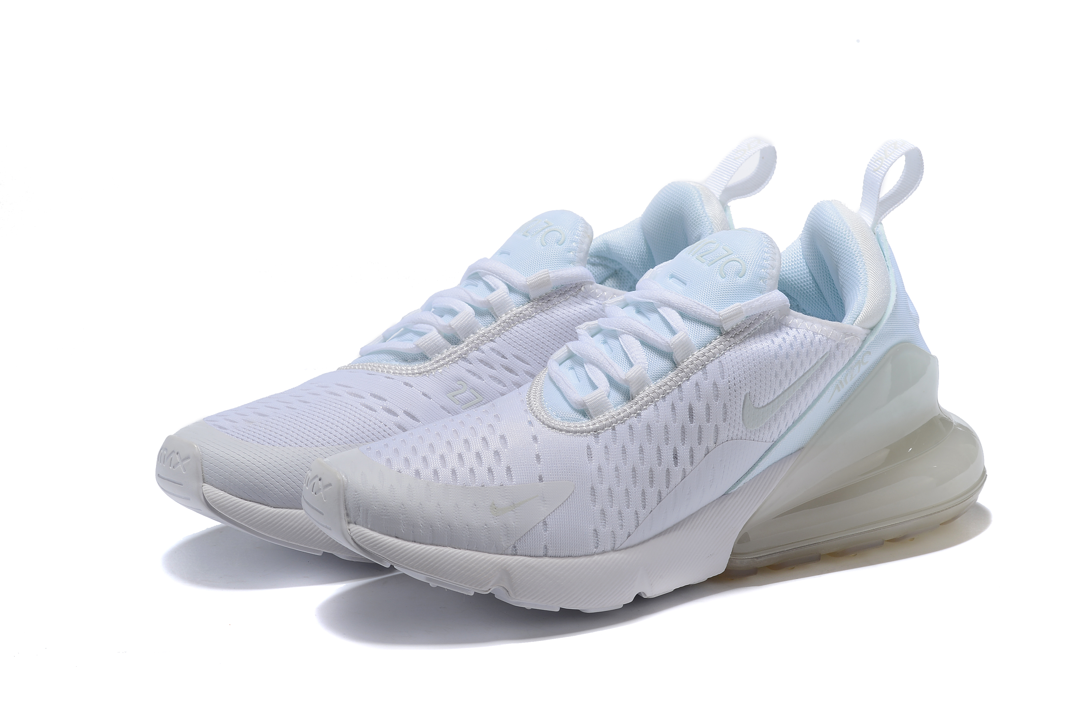 2018 Women Nike Air Max 270 Midnight All White Running Shoes